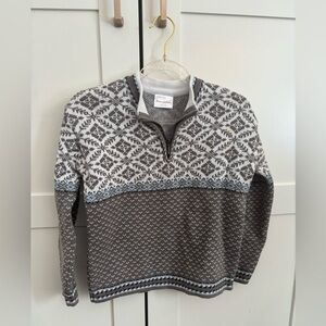 Hanna Andersson Brown Nordic Winter Patterned Zip-Up Sweater Size 120 Kids